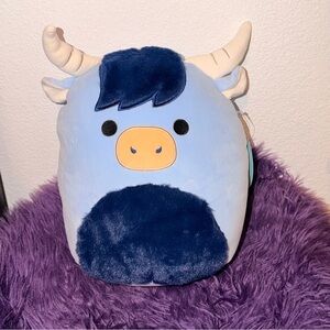 Squishmallows Blue and Navy Plush Yak